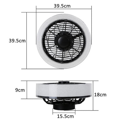 ZMH Ventilador De Techo Negro Silencioso Luz y Control Remoto