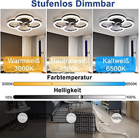 ZMH Ventiladorde Techo con Luz Silencioso 36W 6 Velocidades