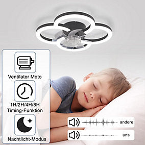 ZMH Ventiladorde Techo con Luz Silencioso 36W 6 Velocidades