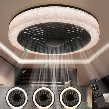 ZMH Ventilador De Techo Negro Silencioso Luz y Control Remoto